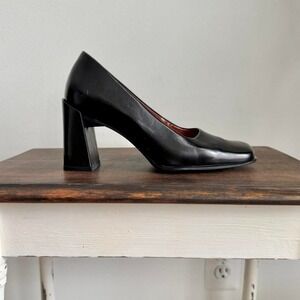 90s Nine West Square Toe Block Heel Size 6
